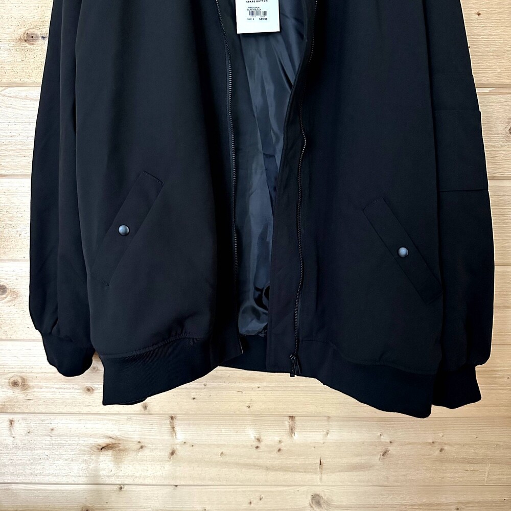 Glassons Oversized Utility Bomber Jacket in Black NWT - Picture 3 of 7